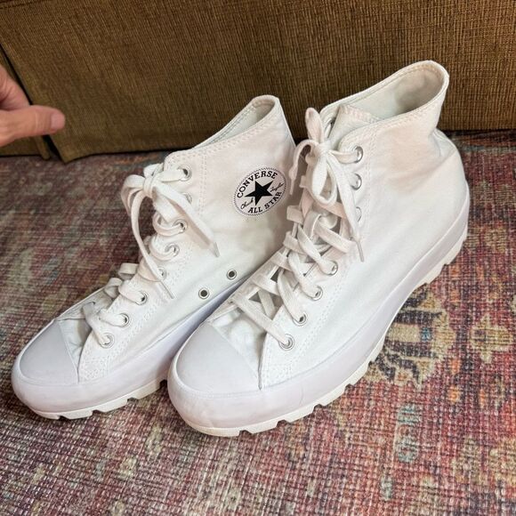 Converse White Chuck Taylor High-Top Lugged Sole Sneakers size 11 - Picture 8 of 9